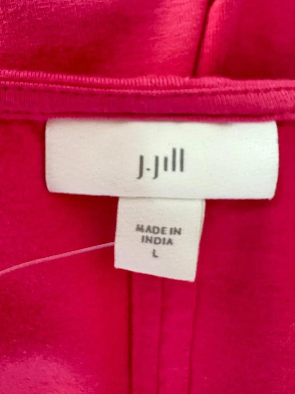 J. Jill Modal Knit Shift Dress Pockets Large V Neck Puffed Sleeve Hot Pink Beach